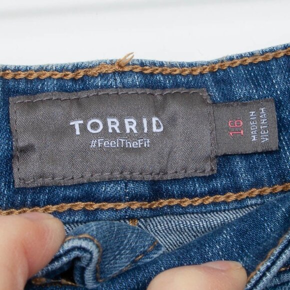 Torrid Womens Blue Maxi Denim Front Slit Skirt Size 16 Boho Classic - Picture 4 of 7